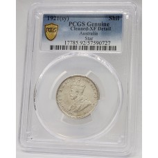 AUSTRALIA 1921 . ONE 1 SHILLING . STAR . PCGS GENUINE